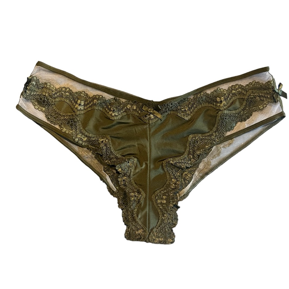 Victoria’s Secret Dark Green Cheeky Pantie Size Large NEW